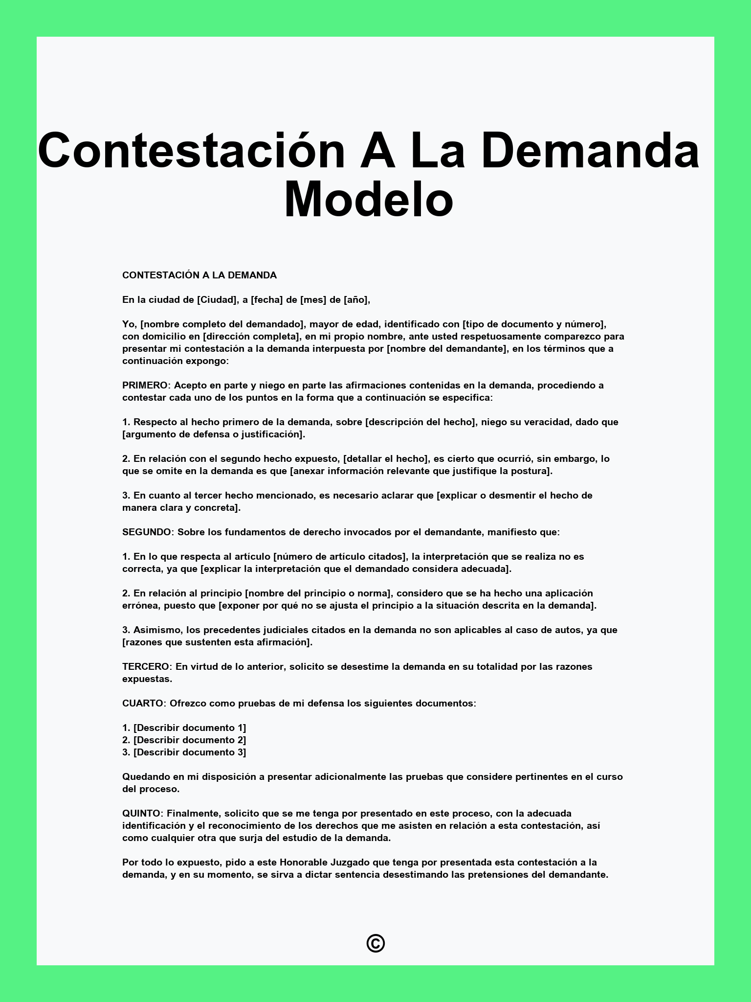 Contestación A La Demanda Modelo