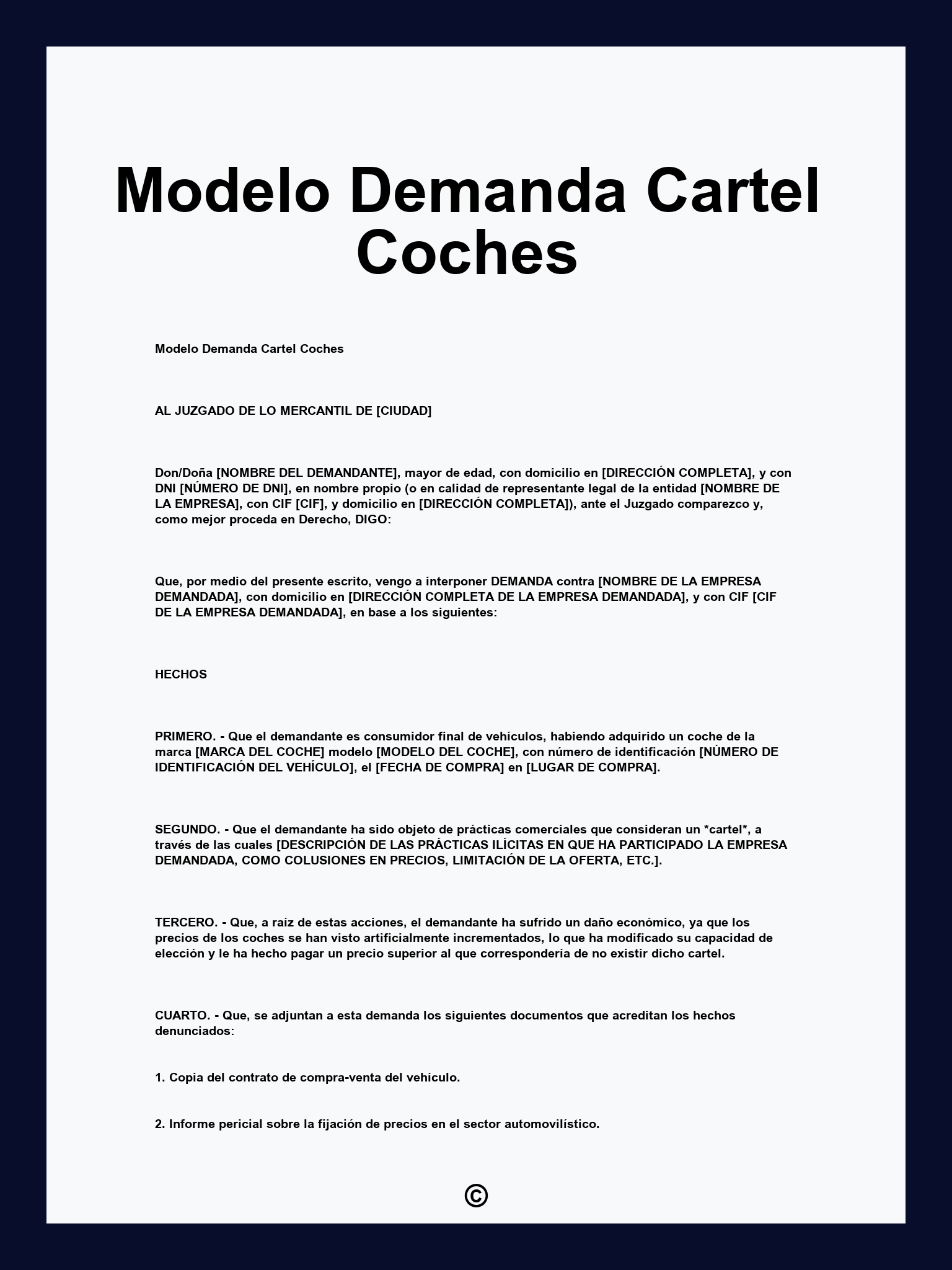 Modelo Demanda Cartel Coches