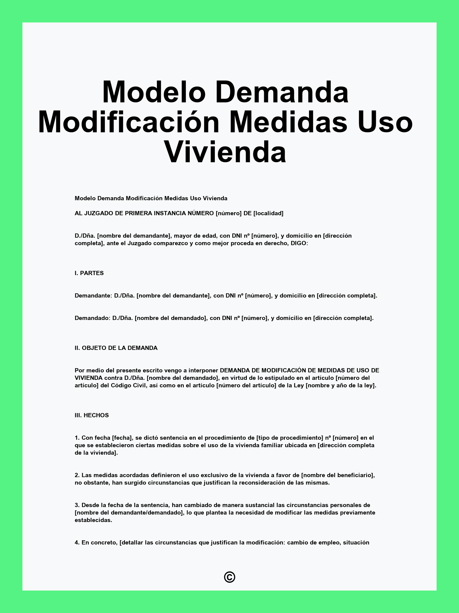 Modelo Demanda Modificación Medidas Uso Vivienda