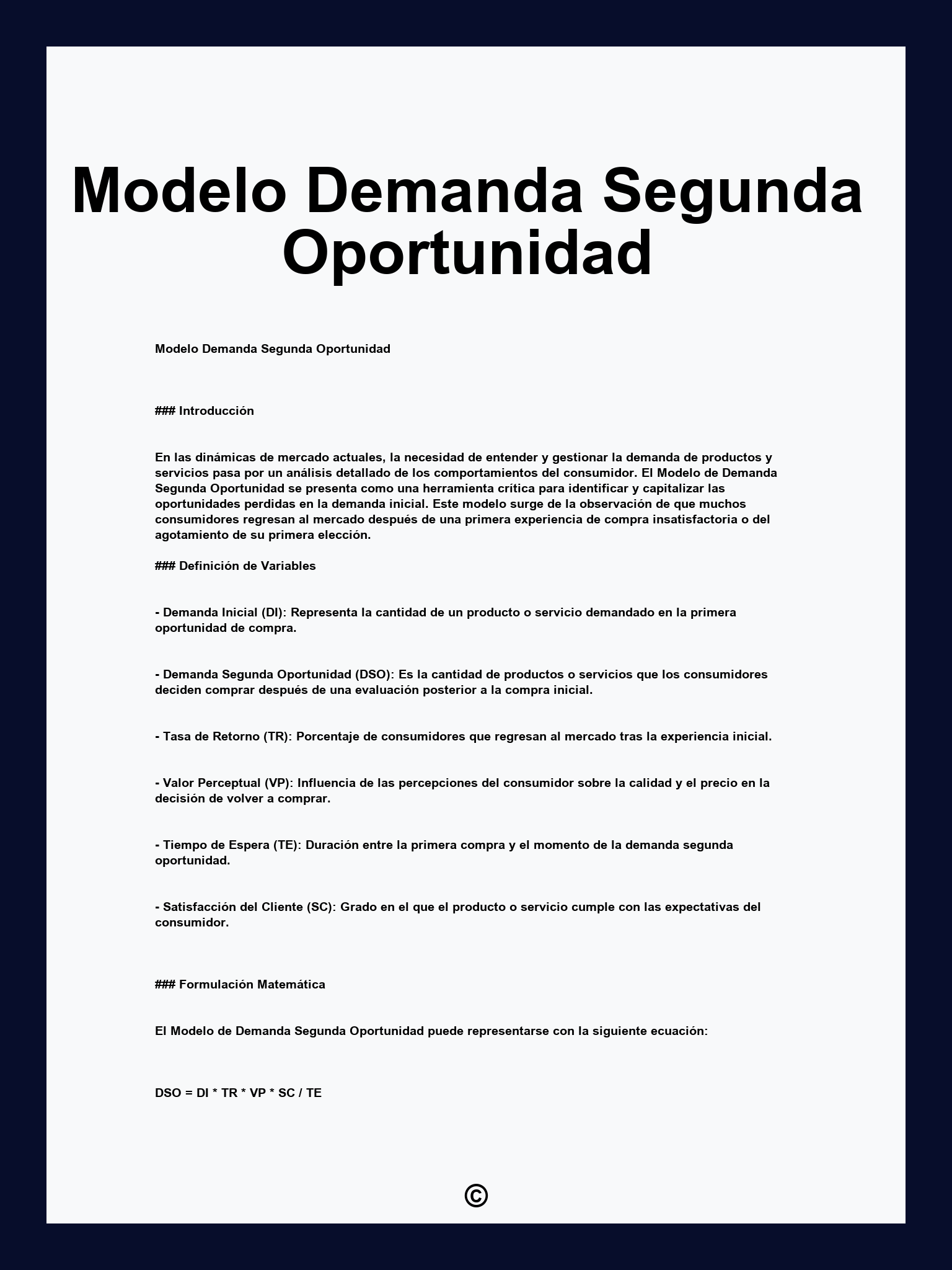 Modelo Demanda Segunda Oportunidad