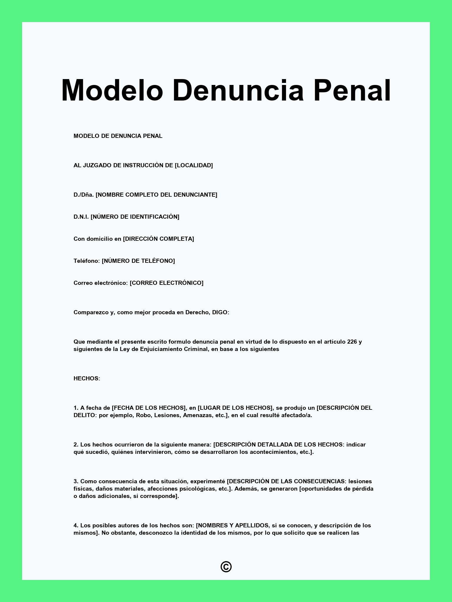 Modelo Denuncia Penal