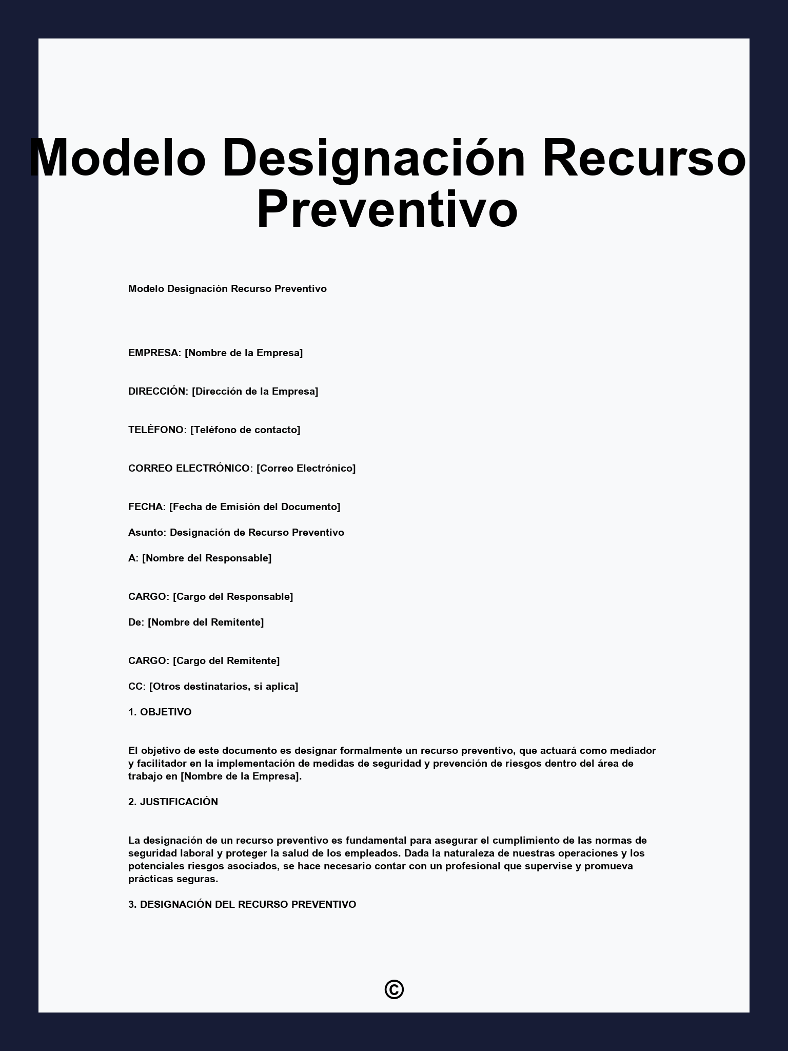 Modelo Designación Recurso Preventivo