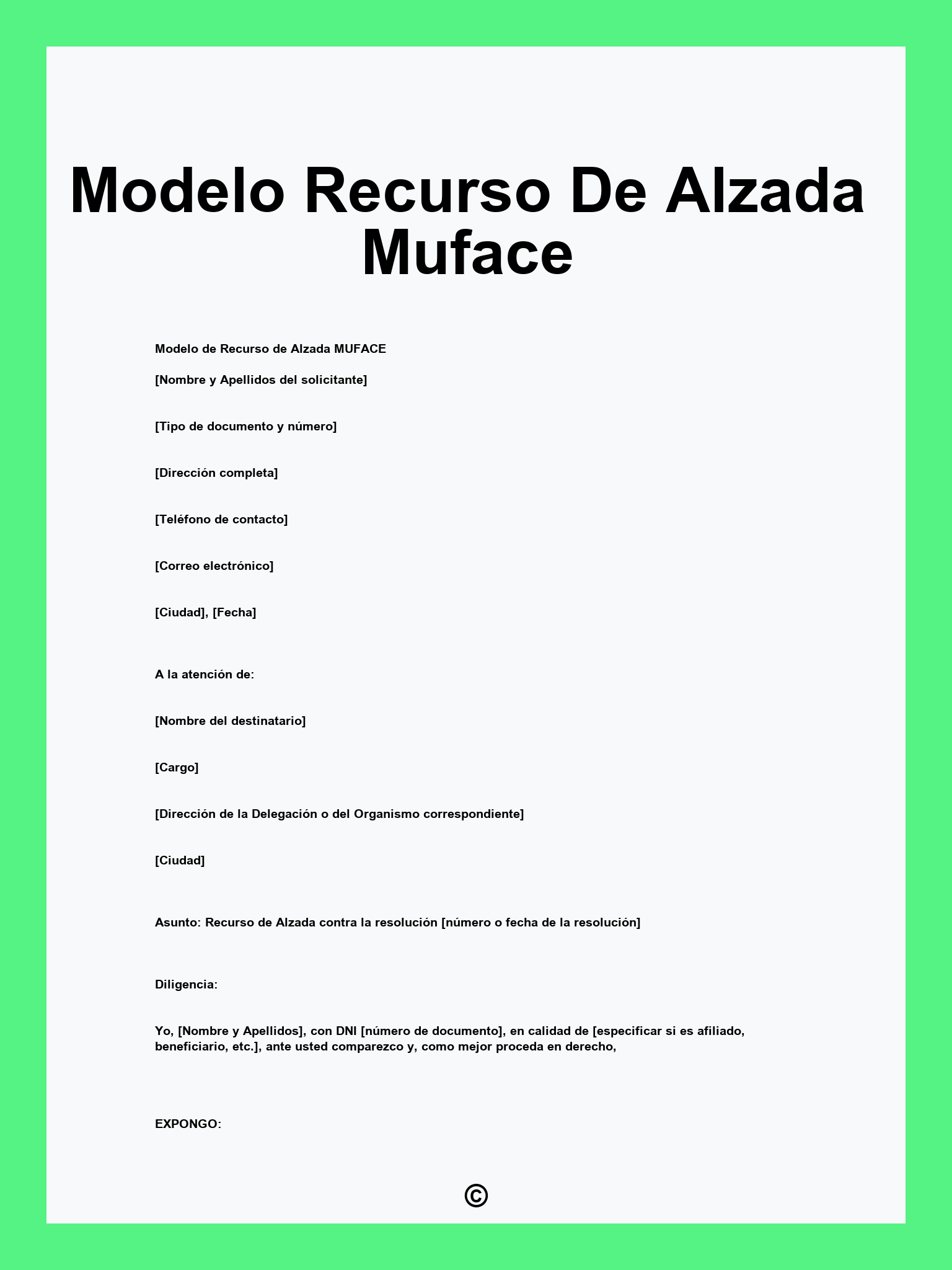 Modelo Recurso De Alzada Muface
