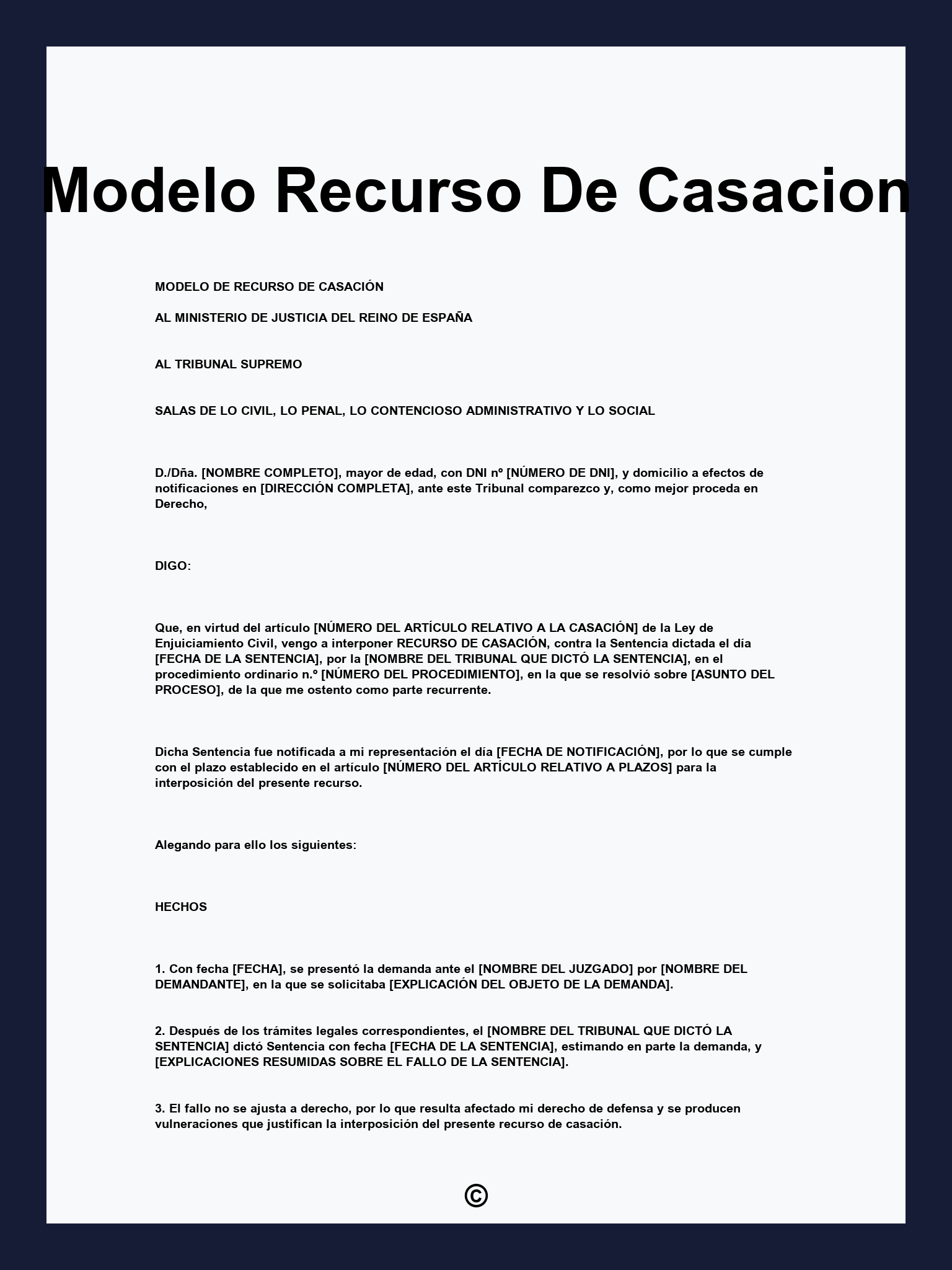 Modelo Recurso De Casacion modelo-recurso-de-casacion