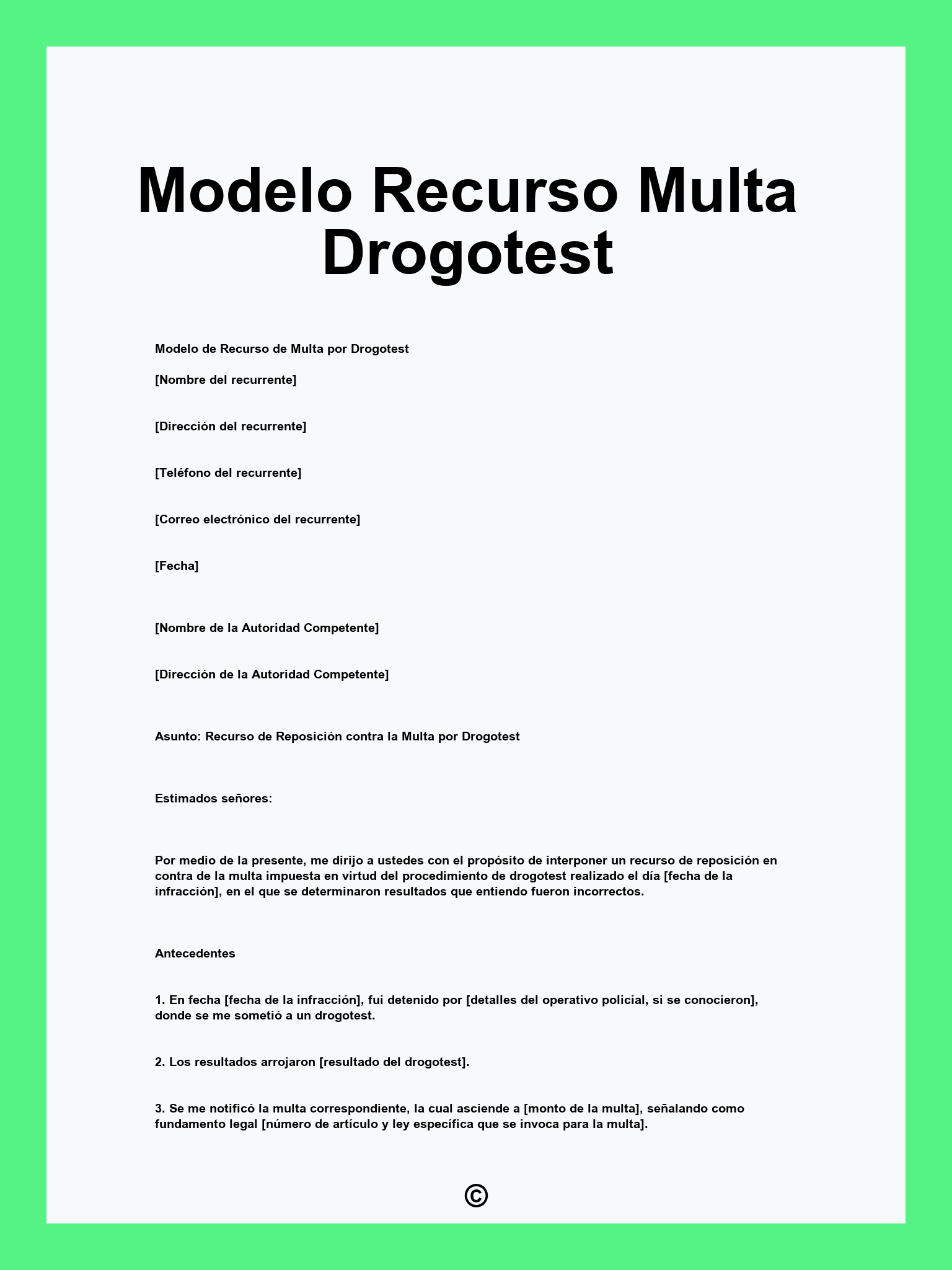 Modelo Recurso Multa Drogotest