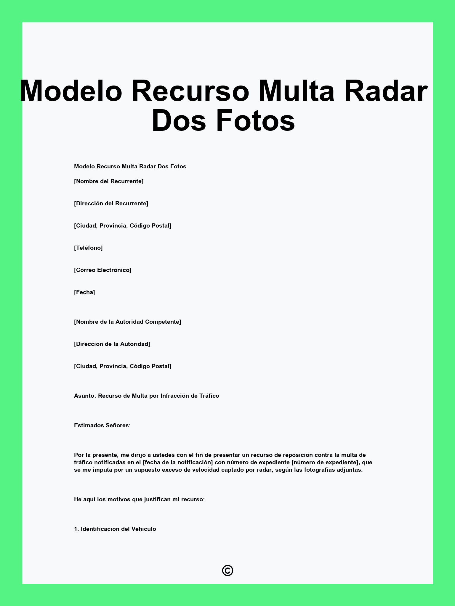 Modelo Recurso Multa Radar Dos Fotos