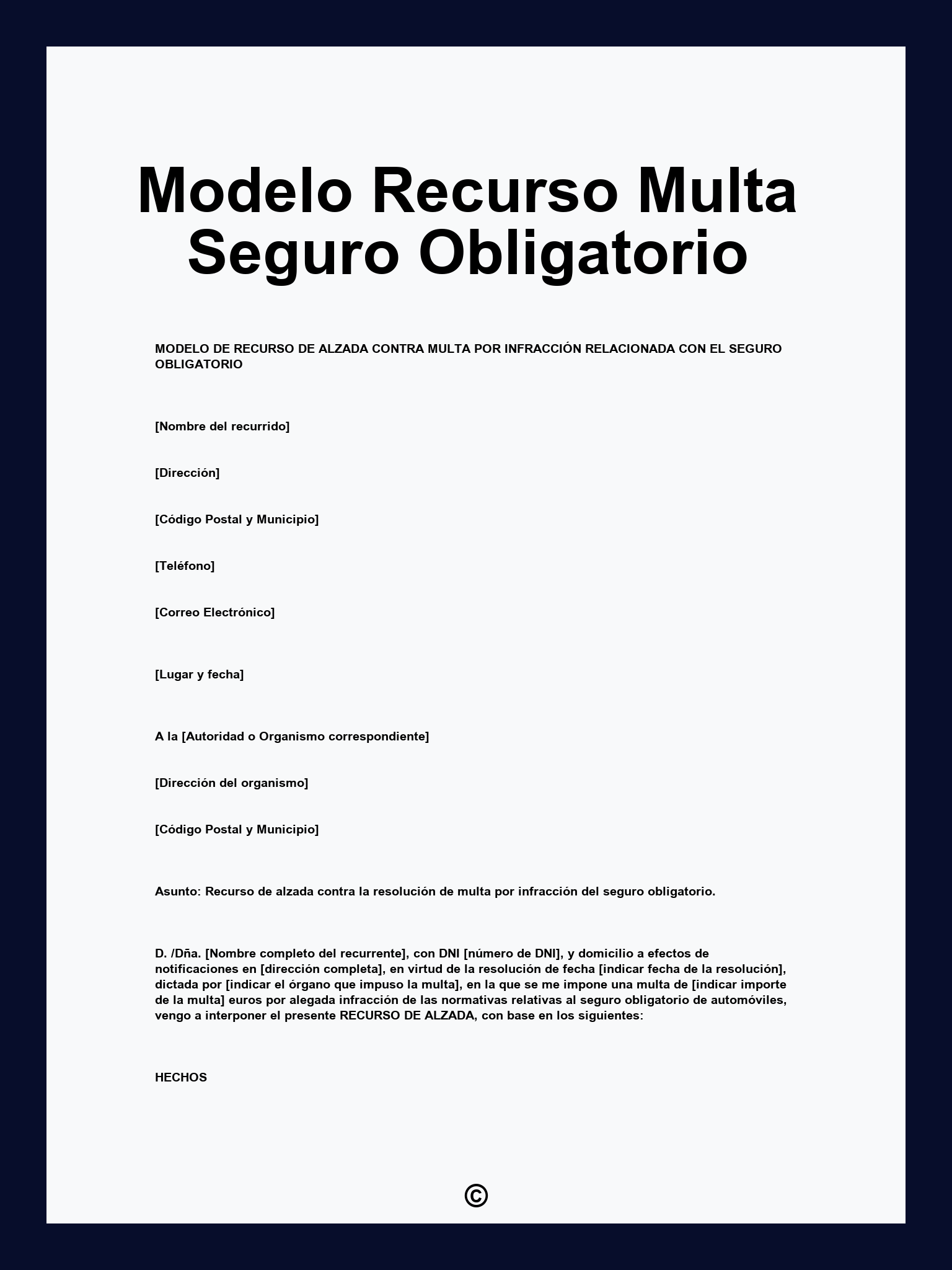 Modelo Recurso Multa Seguro Obligatorio