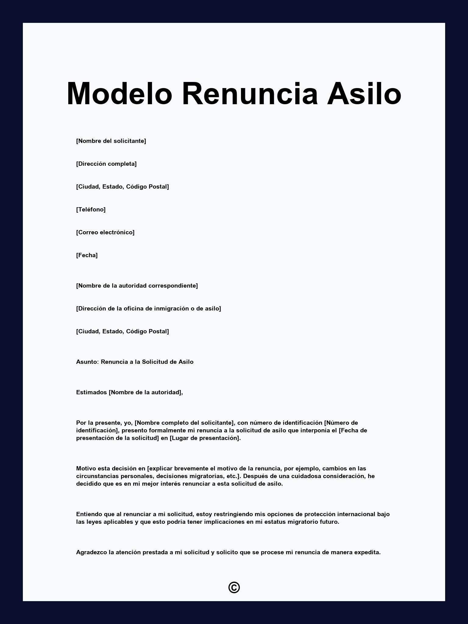 Modelo Renuncia Asilo