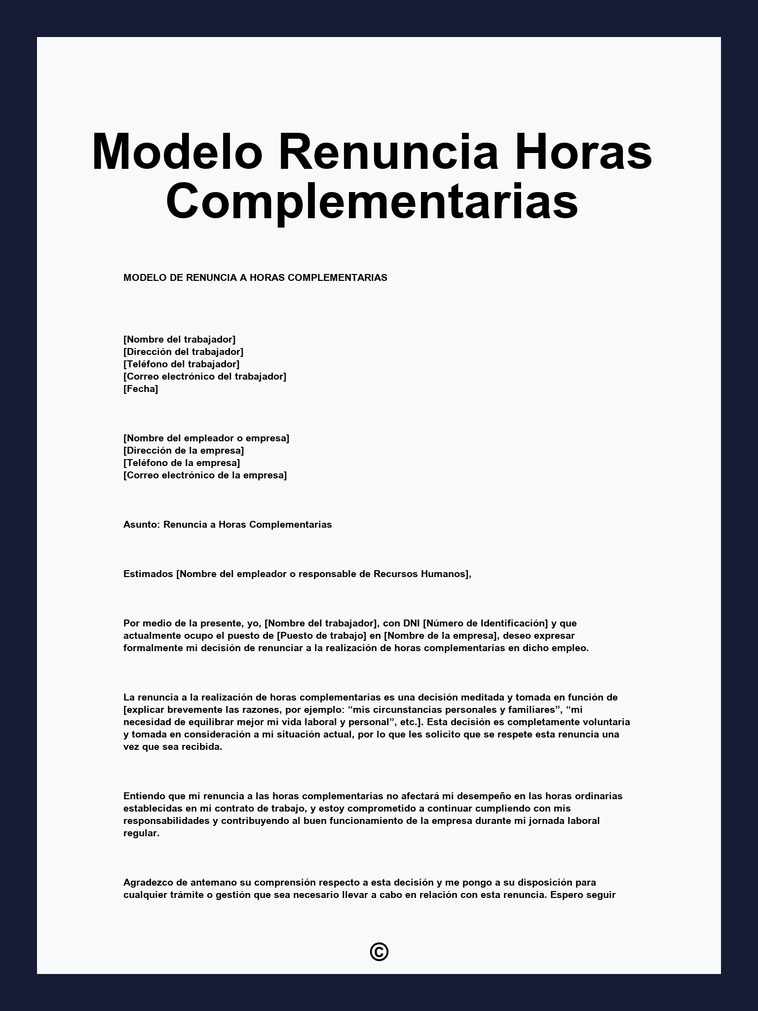Modelo Renuncia Horas Complementarias